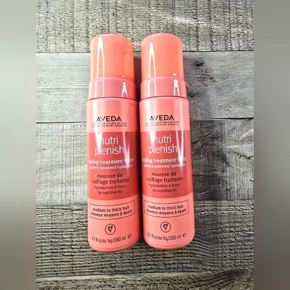 2 Aveda Nutriplenish Styling Treatment Foam 6.7 Oz Size Full Size New